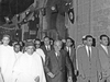 1966 - Bourguiba and Eltaher walking down Kasbah Street (Hassans head seen at the back)